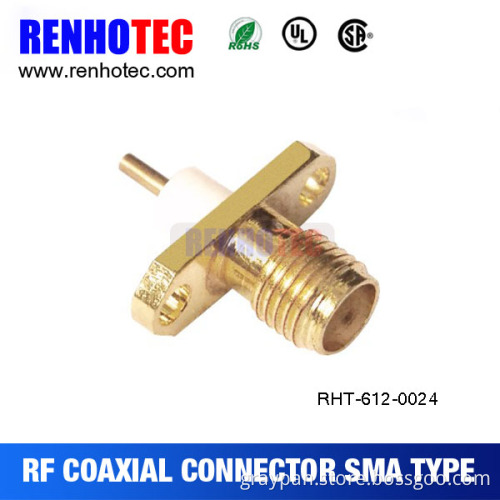 2016 Female 2-hole Flange Panel Mount sma connector